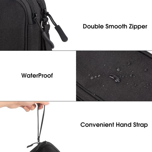 Travel essentials Electronic Cable Organizer Pouch Accessories Carry Case Portable Waterproof Double Layers multifunctional Storage Bag for Cord, Charger, Earphone, Blue, M in Saudi Arabia