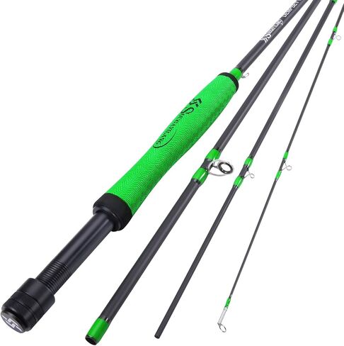 Sougayilang Fly Fishing Rod، خفيف الوزن وقابل للحمل للغاية 4 قطع 5/6wt جرافيت 9 بوصات لبداية كاملة مع مقبض SuperPolymer in Kuwait