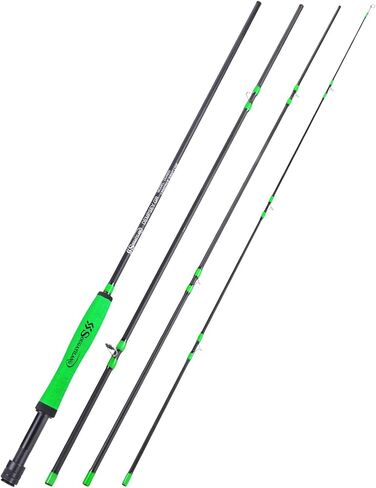Sougayilang Fly Fishing Rod، خفيف الوزن وقابل للحمل للغاية 4 قطع 5/6wt جرافيت 9 بوصات لبداية كاملة مع مقبض SuperPolymer in Kuwait