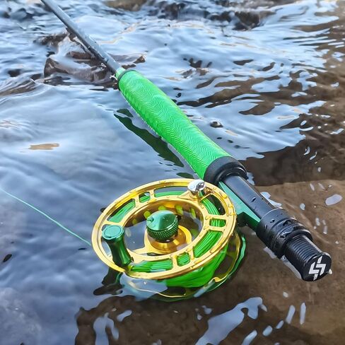 Sougayilang Fly Fishing Rod، خفيف الوزن وقابل للحمل للغاية 4 قطع 5/6wt جرافيت 9 بوصات لبداية كاملة مع مقبض SuperPolymer in Kuwait