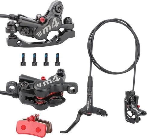 MEROCA M4 Four Piston Mountain Bike Hydraulic Disc Brakes,Left Front 800mm Right Rear 1400mm Hydraulic Brake Pair With is/PM Adapter For 160mm Rotor. in Saudi Arabia