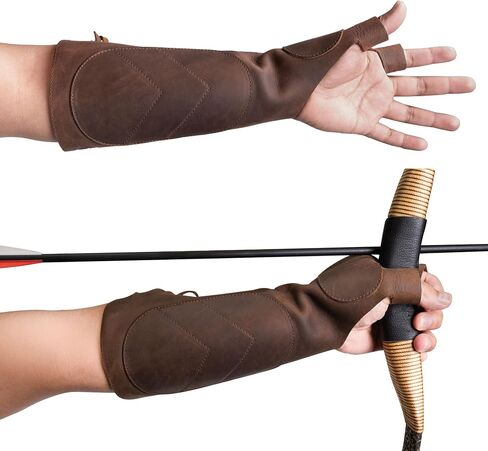 Leather Archery Arm Guard for Men, Women & Youth, Protective Bracer, Full Grain Leather Forearm Protection, Wrist Arm Bracer for Archers, Durable Bow Archery Sleeve Arm Guards in Saudi Arabia