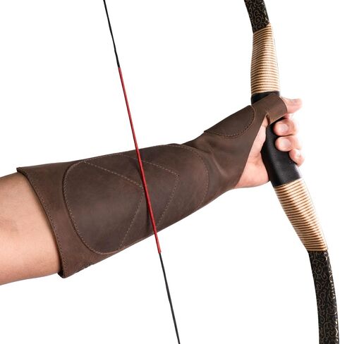 Leather Archery Arm Guard for Men, Women & Youth, Protective Bracer, Full Grain Leather Forearm Protection, Wrist Arm Bracer for Archers, Durable Bow Archery Sleeve Arm Guards in Saudi Arabia