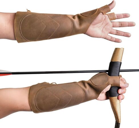 Leather Archery Arm Guard for Men, Women & Youth, Protective Bracer, Full Grain Leather Forearm Protection, Wrist Arm Bracer for Archers, Durable Bow Archery Sleeve Arm Guards in Saudi Arabia