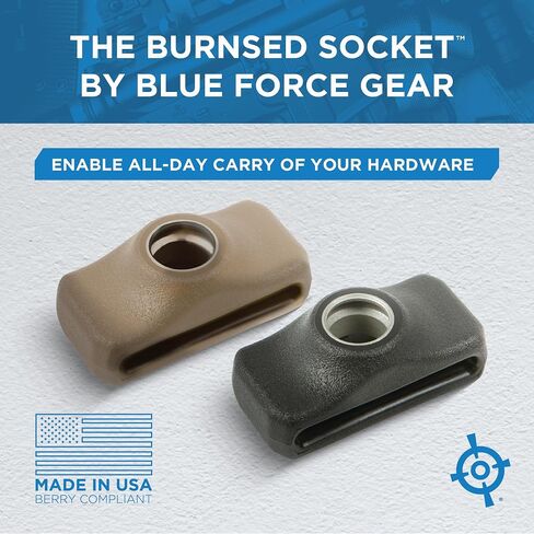 مقبس محروق مصبوب من Blue Force - مرفق حبال تثبيت QD مع مقبس فصل سريع - ملحقات حبال تثبيت دوارة تكتيكية - بوليمر مصبوب - حزام من 1 بوصة إلى 1.25 بوصة in Kuwait