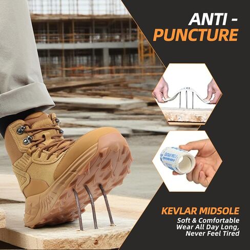 Blapek Steel Toe Work Boots for Men Non Slip Puncture Proof Safety Work Shoes for Men with Indestructible Construction Comfortable Perfect for Outdoor Work, Hiking, Construction in Saudi Arabia