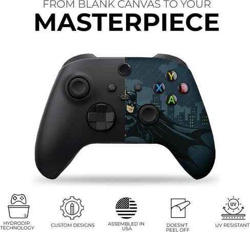 DreamController Battman Gottham Guarrdian Custom X-box Controller Wireless compatible with X-box One/Series X/S Customized in USA with Permanent HYDRO-DIP Printing (NOT JUST A SKIN) in Kuwait