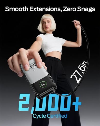 MOVE SPEED Portable Charger Laptop Power Bank 20000mAh 65W, Travel Essentials Battery Pack with Built-in Retractable USB-C Cable & Wall Plug, for MacBook/iPhone 17/16/15/iPad/Galaxy/Dell/HP and More in Kuwait