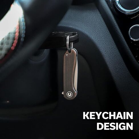 سكين جيب صغير من CIVIVI Elementum Flipper، سكين صغير قابل للطي مع شفرة 1.83 بوصة 14C28N، مقبض من النحاس والفولاذ المقاوم للصدأ C18062Q-1 in Kuwait