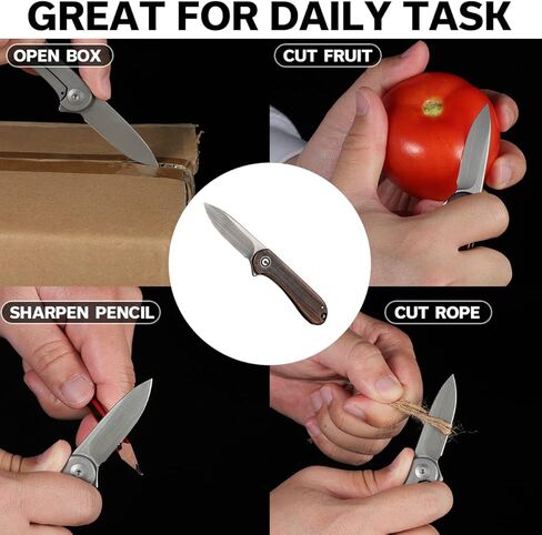 سكين جيب صغير من CIVIVI Elementum Flipper، سكين صغير قابل للطي مع شفرة 1.83 بوصة 14C28N، مقبض من النحاس والفولاذ المقاوم للصدأ C18062Q-1 in Kuwait