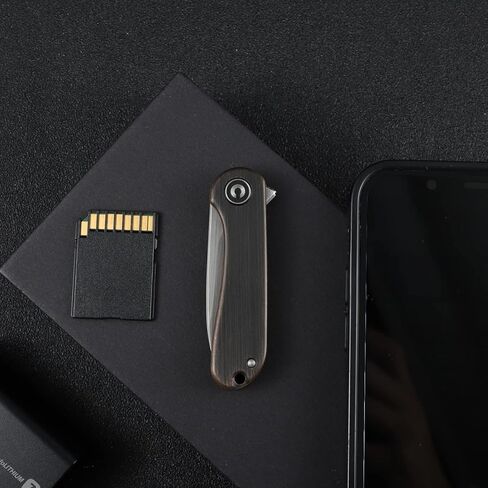 سكين جيب صغير من CIVIVI Elementum Flipper، سكين صغير قابل للطي مع شفرة 1.83 بوصة 14C28N، مقبض من النحاس والفولاذ المقاوم للصدأ C18062Q-1 in Kuwait