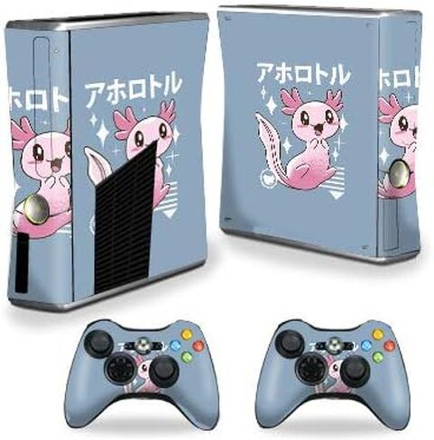 غلاف MightySkins متوافق مع وحدة تحكم Xbox 360 S - Axolotl Kawaii | غطاء ملتف واقٍ ومتين وفريد ​​من نوعه من الفينيل | سهل التطبيق والإزالة وتغيير الأنماط | صنع في الولايات المتحدة الأمريكية in Saudi Arabia