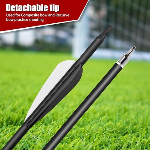 XIXILI 12 Pack Carbon Arrows 32 inch, Hunting and Target Practice Arrows for Compound Bow and Recurve Bow, Spine 500 with Removable Tips in Saudi Arabia