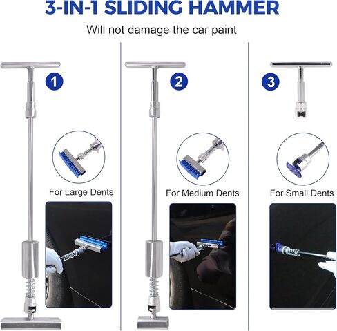 أدوات إصلاح Dent 6 قطع من قضبان إزالة Dent مع AWL Head Dent Dent Kit Car Auto Body Body Removal of the Hail inters and Door Ding (6 PCS Rod 21 PCS Pen) in Kuwait