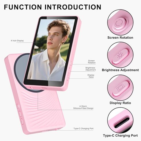 شاشة مراقبة سيلفي لهواتف iPhone/Android، شاشة كاميرا خلفية للهاتف المغناطيسي مع جهاز تحكم عن بعد بلوتوث، تسجيل لاسلكي سيلفي/بث مباشر/TikTok in Kuwait