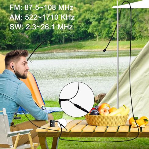 AM FM SW Mini Radio: Weight 27 Grams, Watch Size, Rechargeable USB, Personal Pocket Radio, OLED Screen, RDS Digital Tuning, Clip, Button Lock, Timer, Stereo Headphones - FA298 in Saudi Arabia
