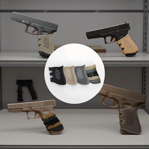 Tactical Rubber Grip Glove Sleeve Slip-On Ventilated Grip Grips for Glock in Saudi Arabia