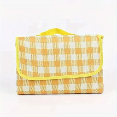 1PC Waterproof Foldable Picnic Blankets – Thickened Non-Woven Fabric, Moisture-Proof for Beach, Camping & Outdoor Trips - Yellow in Saudi Arabia