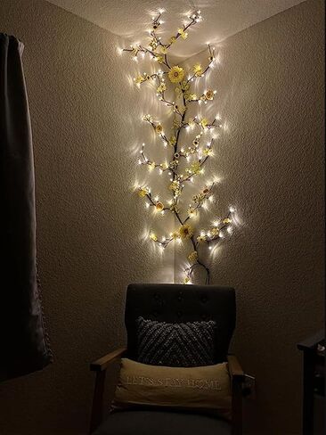 2PCS Enchanted Willow Vine Lights for Home Decor,Flexible DIY Lighted Branches with Remote On/Off Timer Dimmer,7.5FT Lighted Willow Vine 144LEDs for Bedroom Aesthetic Living Room Decor in Saudi Arabia
