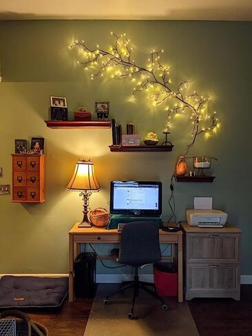 2PCS Enchanted Willow Vine Lights for Home Decor,Flexible DIY Lighted Branches with Remote On/Off Timer Dimmer,7.5FT Lighted Willow Vine 144LEDs for Bedroom Aesthetic Living Room Decor in Saudi Arabia
