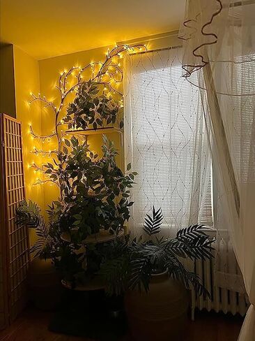 2PCS Enchanted Willow Vine Lights for Home Decor,Flexible DIY Lighted Branches with Remote On/Off Timer Dimmer,7.5FT Lighted Willow Vine 144LEDs for Bedroom Aesthetic Living Room Decor in Saudi Arabia