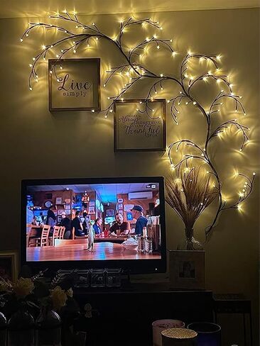 2PCS Enchanted Willow Vine Lights for Home Decor,Flexible DIY Lighted Branches with Remote On/Off Timer Dimmer,7.5FT Lighted Willow Vine 144LEDs for Bedroom Aesthetic Living Room Decor in Saudi Arabia