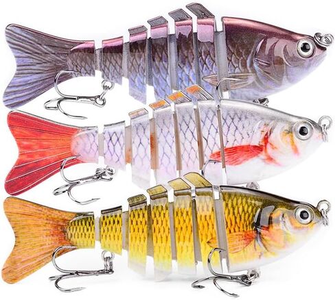 Multi-Segmented Fishing Lures, Glide Swim Bait Lure Freshwater and Saltwater for Bass Fishing Stuff, Swimbait Crank Baits in Saudi Arabia