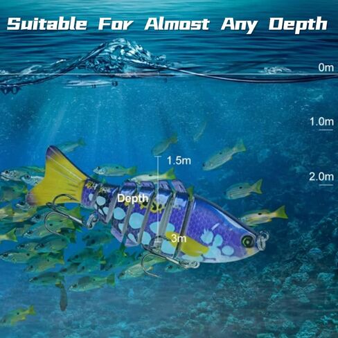 Multi-Segmented Fishing Lures, Glide Swim Bait Lure Freshwater and Saltwater for Bass Fishing Stuff, Swimbait Crank Baits in Saudi Arabia