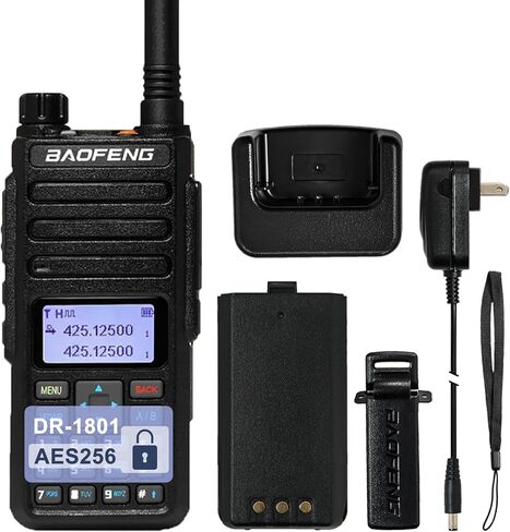 BAOFENG ترقية DR-1801UV DMR راديو AES256 رقمي/تناظري اتجاهين راديو طويل المدى DM-1801 نسخة مطورة بطارية 2200 مللي أمبير وظيفة الرسائل القصيرة 1024 قناة in Saudi Arabia