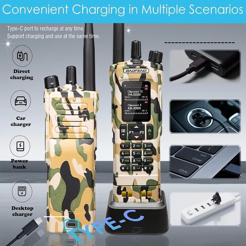 جهاز اتصال لاسلكي طويل المدى BAOFENG DM32 DMR 10 وات | ثنائي النطاق VHF/UHF | نظام تحديد المواقع العالمي (GPS) وUSB-C قابلان لإعادة الشحن | راديو ثنائي الاتجاه لحالات الطوارئ للصيد في الهواء الطلق in Saudi Arabia
