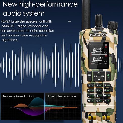 جهاز اتصال لاسلكي طويل المدى BAOFENG DM32 DMR 10 وات | ثنائي النطاق VHF/UHF | نظام تحديد المواقع العالمي (GPS) وUSB-C قابلان لإعادة الشحن | راديو ثنائي الاتجاه لحالات الطوارئ للصيد في الهواء الطلق in Saudi Arabia