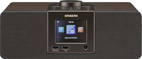 Sangean WFR-32 راديو الإنترنت/AUX/بلوتوث/تطبيق AirMusic/إدارة تفضيلات الراديو المحلية الذكية/تشغيل USB وشحن الهاتف راديو خزانة خشبي رقمي (متجدد) in Kuwait