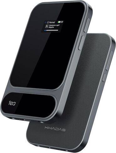 مضخم سماعة الرأس المحمول Khadas Tea Pro بشاشة 0.95 بوصة، تصميم نحيف للغاية BT 5.4 USB DAC AMP المغناطيسي مع ES9039Q2M، مخرجات 3.5 و4.4 مم، 768 كيلو هرتز/32 بت، بطارية 2100 مللي أمبير في الساعة للصوت هاي فاي in Kuwait