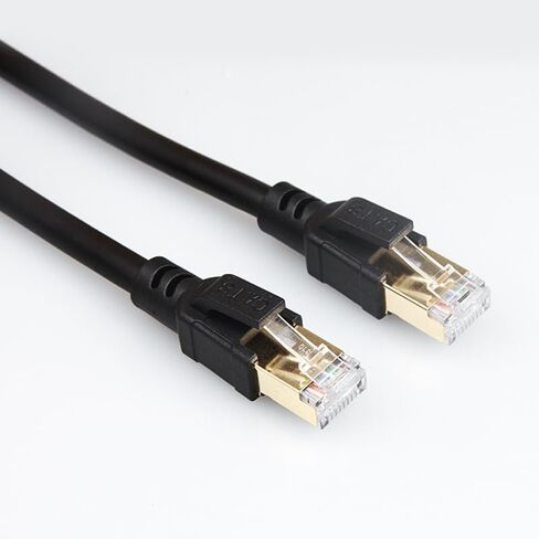 3.3ft Cat8 Ethernet Cable, Gold Plated RJ45 Connector, Weatherproof F/FTP UV Resistant for Router, Modem, PC, Gaming in Saudi Arabia
