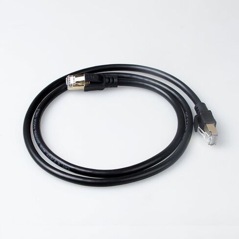 3.3ft Cat8 Ethernet Cable, Gold Plated RJ45 Connector, Weatherproof F/FTP UV Resistant for Router, Modem, PC, Gaming in Saudi Arabia
