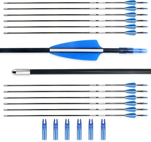 28“ Archery Arrows Training Practice Target Arrows for Kids Youth or Beginners Safe Blunt Points Durable Shaft on Recurve Bows Youth Bow and Longbows(Pack of 12) in Saudi Arabia