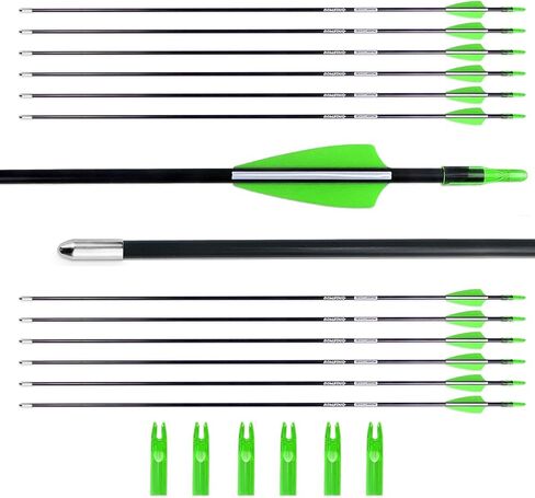 28“ Archery Arrows Training Practice Target Arrows for Kids Youth or Beginners Safe Blunt Points Durable Shaft on Recurve Bows Youth Bow and Longbows(Pack of 12) in Saudi Arabia