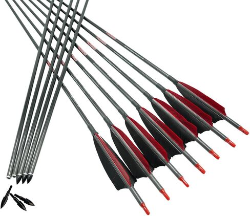 لينكبوي الرماية أسهم كربون نقي العمود الفقري 300 340 400 500 600 700 800 900 1000 ل مجمع قوس منحني الصيد الرماية الهدف 12 قطعة in Kuwait