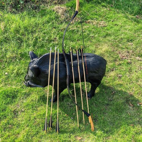 32" Archery Wooden Target Practice Arrows with 5.9" Medieval Turkey Feather Fletching for Recurve &English & Traditional Longbow Hunting (Pack of 12) in Saudi Arabia