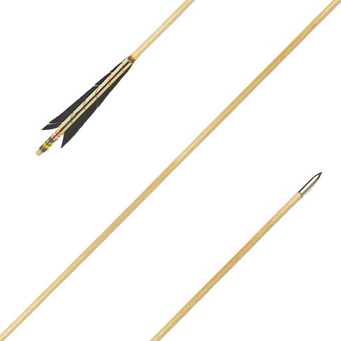 32" Archery Wooden Target Practice Arrows with 5.9" Medieval Turkey Feather Fletching for Recurve &English & Traditional Longbow Hunting (Pack of 12) in Saudi Arabia