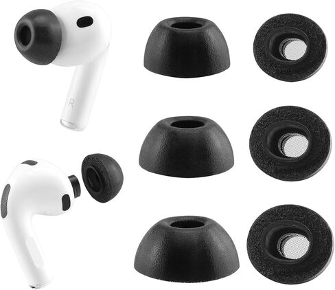 أطراف أذن بديلة من إسفنج الذاكرة لسماعات الأذن AirPods Pro 3، راحة فائقة، متوافقة مع AirPods Pro الجيل الثالث 2025، 3 أزواج (أسود، متنوعة S/M/L) in Saudi Arabia