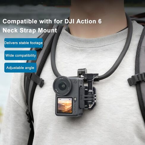 حزام تثبيت مغناطيسي للرقبة لـ DJI OSMO Action 6، زر تحرير سريع بنقرة واحدة وتصميم مريح، حامل حزام رقبة مغناطيسي سريع الفك مثبت على الصدر in Kuwait