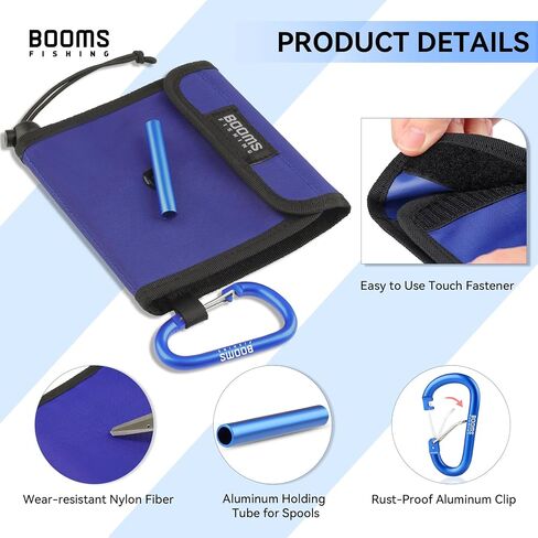 Booms Fishing Leader Holder Wallet: Fly Fishing Tippet Line Storage with 12 Clear Pocket and Tippet Holder in Saudi Arabia