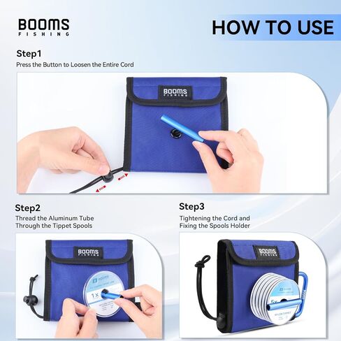 Booms Fishing Leader Holder Wallet: Fly Fishing Tippet Line Storage with 12 Clear Pocket and Tippet Holder in Saudi Arabia