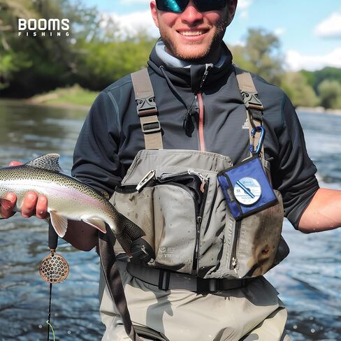 Booms Fishing Leader Holder Wallet: Fly Fishing Tippet Line Storage with 12 Clear Pocket and Tippet Holder in Saudi Arabia
