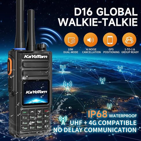 (Lifetime Free) Rapid Dual-Mode GPS Global Unlimited Range Walkie Talkies Long Range Two Way Radio with 4G LTE PoC & UHF PTT, Encrypted Calls, IP68 Waterproof for Outdoor, Logistics & Emergency in Saudi Arabia