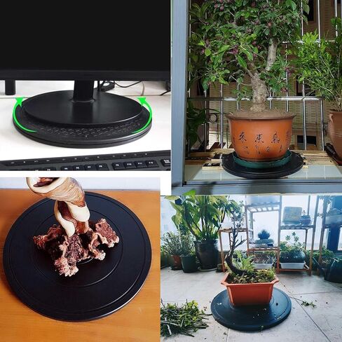 Rotating Turntable 30cm Black Turntables, 1/2/3 Piece Rotating Plate, Steel Ball Bearings, 360° Non-Slip Rotating Stand, for Laptops, Monitors, TVs, Carving, Bonsai in Saudi Arabia