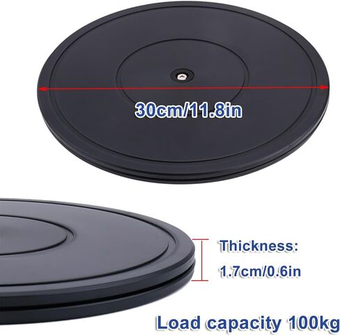 Rotating Turntable 30cm Black Turntables, 1/2/3 Piece Rotating Plate, Steel Ball Bearings, 360° Non-Slip Rotating Stand, for Laptops, Monitors, TVs, Carving, Bonsai in Saudi Arabia