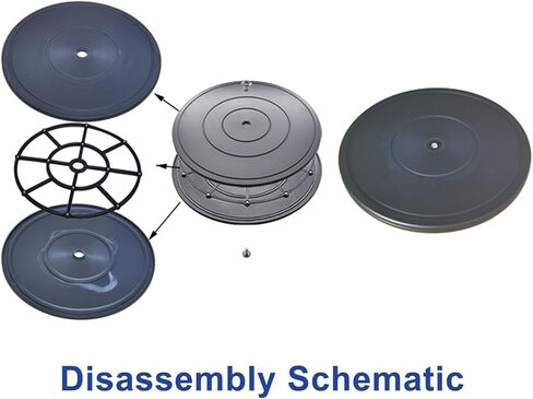 Rotating Turntable 30cm Black Turntables, 1/2/3 Piece Rotating Plate, Steel Ball Bearings, 360° Non-Slip Rotating Stand, for Laptops, Monitors, TVs, Carving, Bonsai in Saudi Arabia