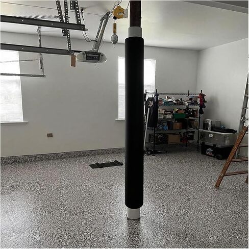 Safety Foam Padding for Round Poles, Self-Adhesive Crash Cushion Wrap, 2cm Thick Column Protector for Indoor/Outdoor Use (Black, H-1.67m/5.5', Dia 25cm/10) in Saudi Arabia